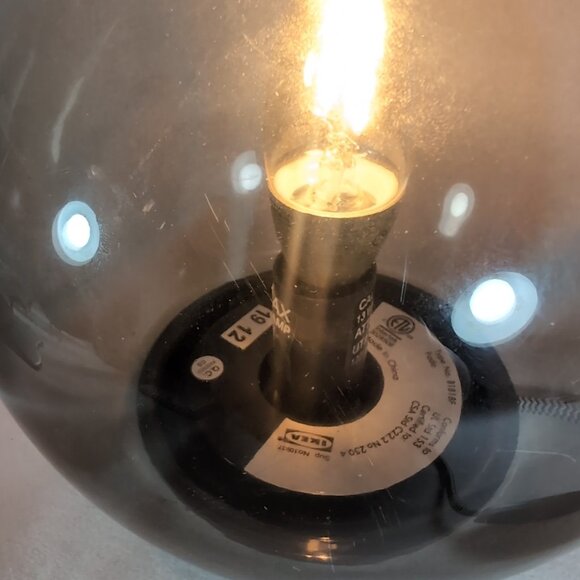 Vintage Ikea Smoke Gray Fado Round Orb Table Desk Lamp TESTED WORKING - Picture 6 of 14